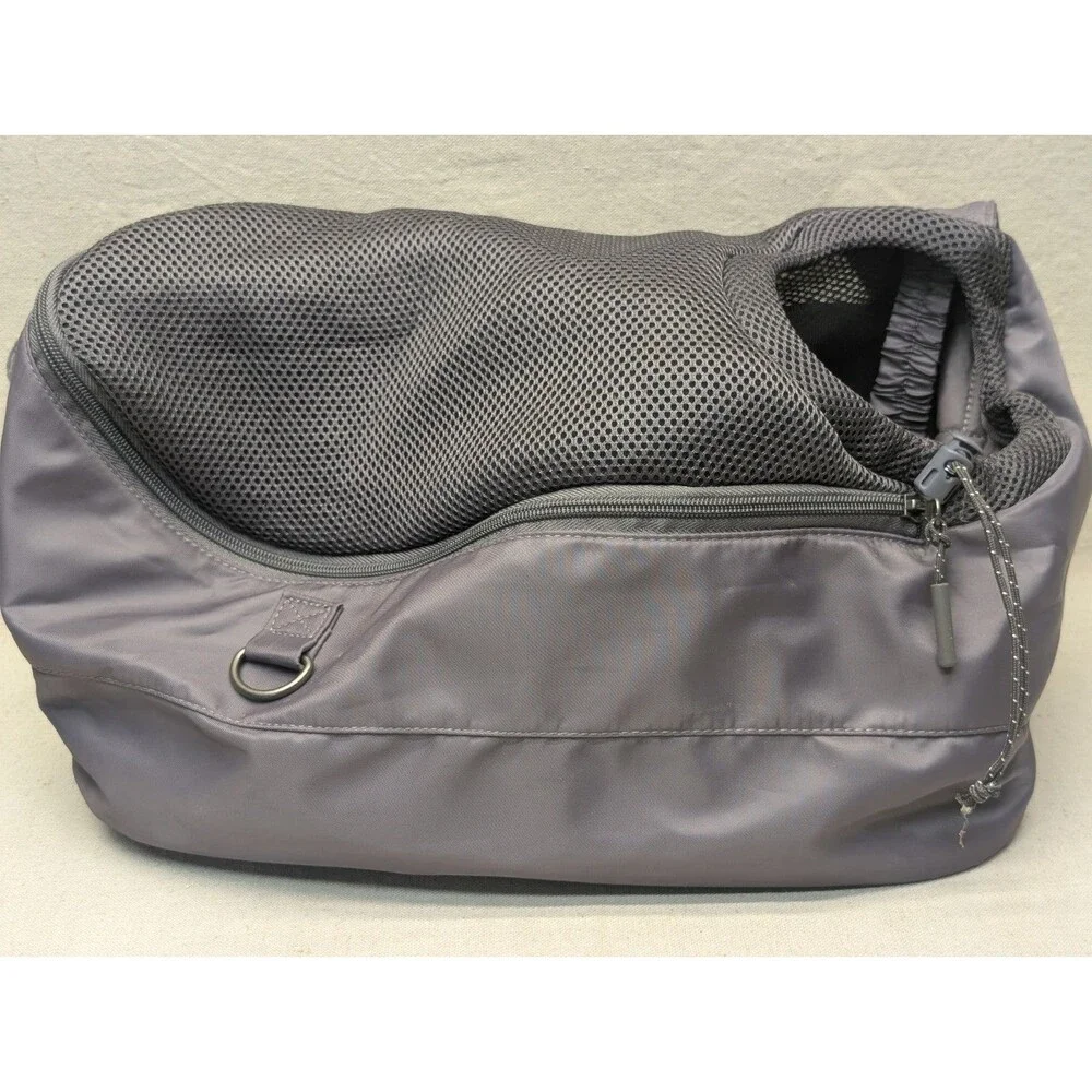 Top Paw Small Pet Carrier Gray Adjustable Strap With Side Open Storage *No Dog*